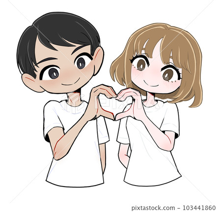 A couple making a heart mark A couple making a heart mark 103441860