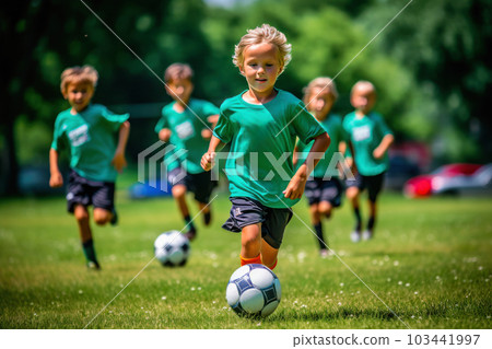 children practicing soccer children practicing soccer 103441997