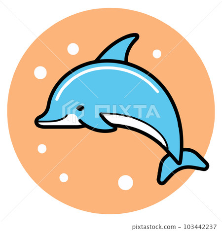 Hand Drawn cute dolphin in doodle style 103442237