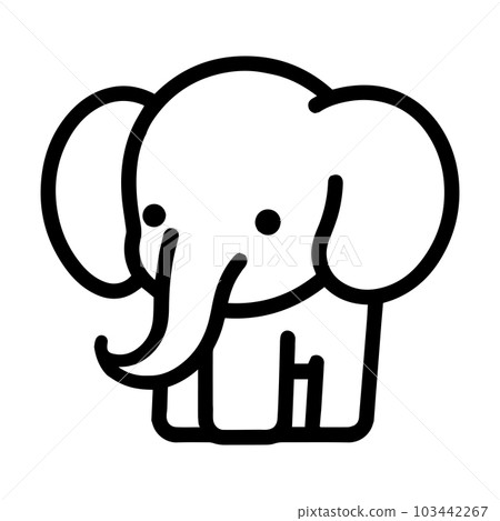 Hand Drawn cute elephant in doodle style 103442267