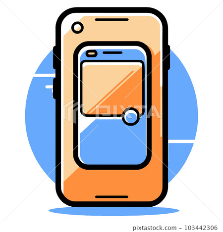 smart phone in flat line art style smart phone in flat line art style 103442306