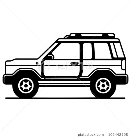 SUV car in flat line art style 103442398