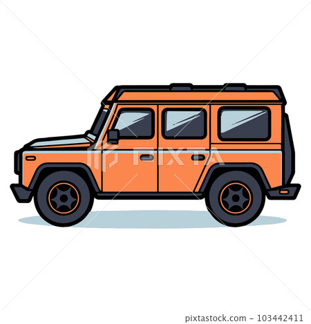 SUV car in flat line art style 103442411