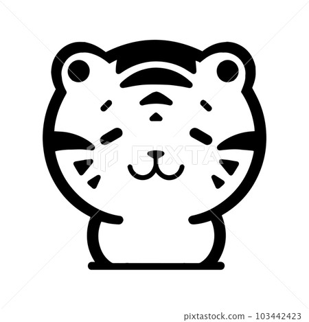 Hand Drawn cute tiger in doodle style Hand Drawn cute tiger in doodle style 103442423