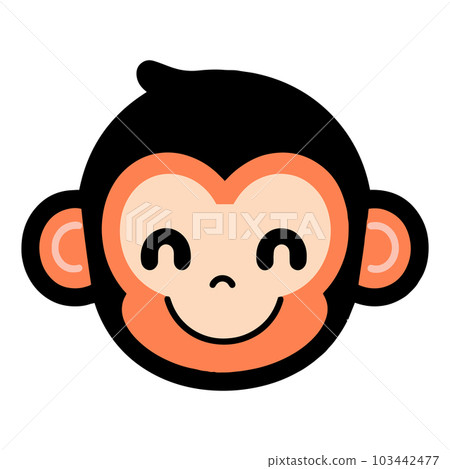 Hand Drawn cute monkey in doodle style 103442477