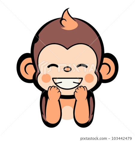 Hand Drawn cute monkey in doodle style 103442479
