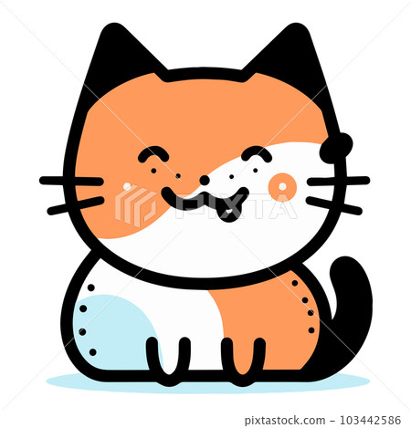 Hand Drawn cute cat in doodle style Hand Drawn cute cat in doodle style 103442586