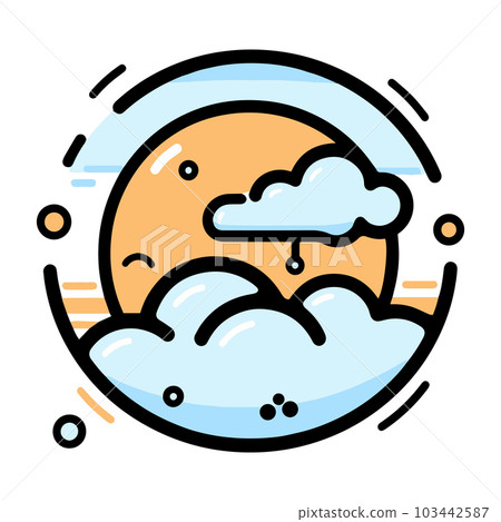 Hand Drawn sun and clouds in doodle style Hand Drawn sun and clouds in doodle style 103442587