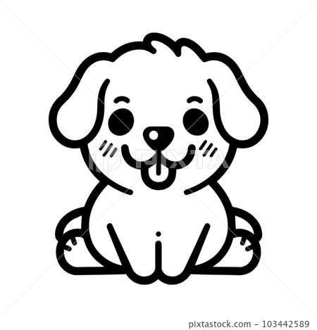 Hand Drawn cute dog in doodle style 103442589