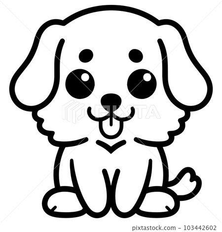 Hand Drawn cute dog in doodle style Hand Drawn cute dog in doodle style 103442602