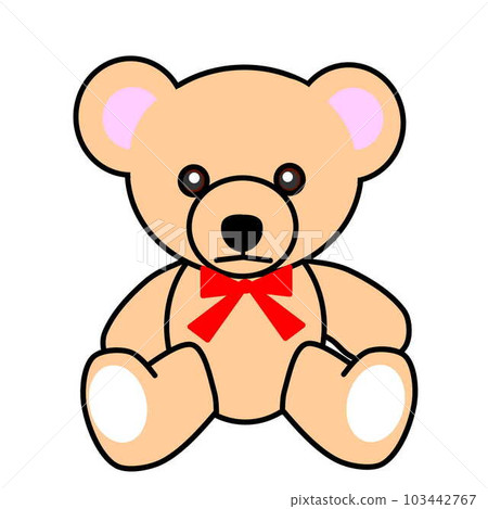 pink teddy bear with red ribbon pink teddy bear with red ribbon 103442767