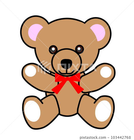 帶紅絲帶的淺棕色泰迪熊 帶紅絲帶的淺棕色泰迪熊 103442768