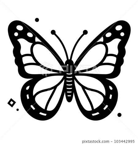 Hand Drawn butterfly in doodle style 103442995