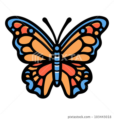 Hand Drawn butterfly in doodle style 103443018