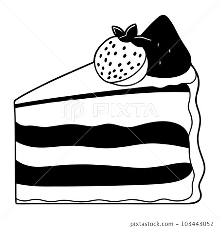 delicious cake in flat line art style delicious cake in flat line art style 103443052