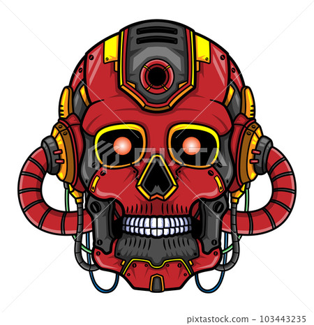 Red Skull head robot mascot character Red Skull head robot mascot character 103443235