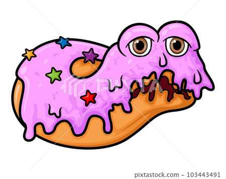 Monster doughnut cartoon mascot character Monster doughnut cartoon mascot character 103443491