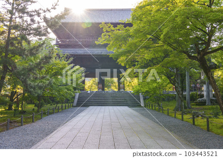 Kyoto, Nanzenji Sanmon Gate in the early morning, the season of fresh greenery 103443521