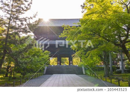Kyoto, Nanzenji Sanmon Gate in the early morning, the season of fresh greenery 103443523