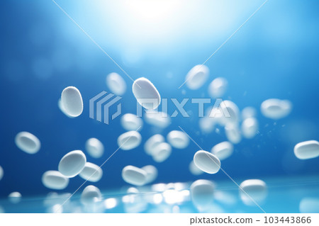 small pills falling with Generative AI 103443866