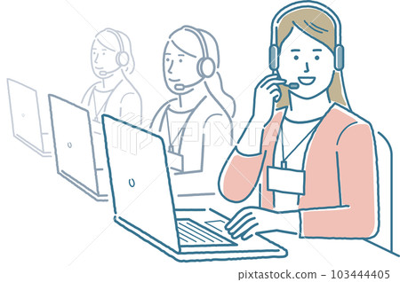Business person answering the intercom - Stock Illustration [103444405 ...