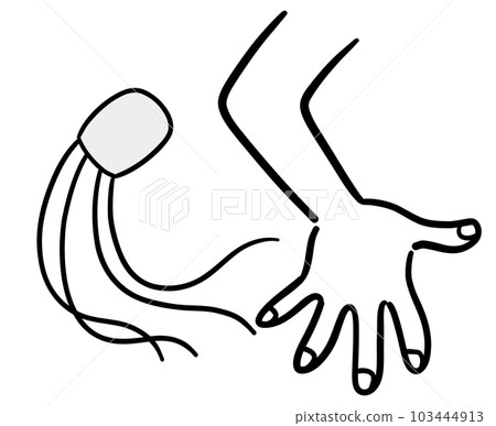 Andon jellyfish attacking people black and white Andon jellyfish attacking people black and white 103444913