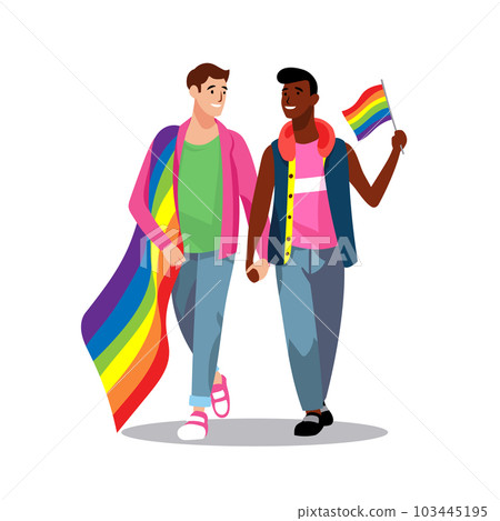 LGBT couple people. Cartoon flat vector illustration LGBT couple people. Cartoon flat vector illustration 103445195