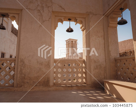 Al seef-old historical district with traditional Arabic architecture. 103445875