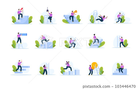 People Ladders Icon Set People Ladders Icon Set 103446470