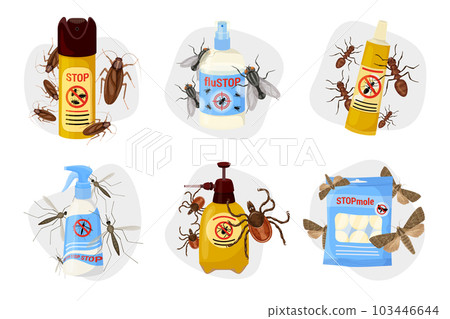 Harmful Insects Cartoon Composition Set Harmful Insects Cartoon Composition Set 103446644