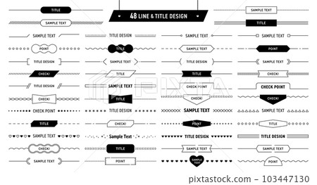 Simple line title design 48 pattern set - Stock Illustration [103447130 ...
