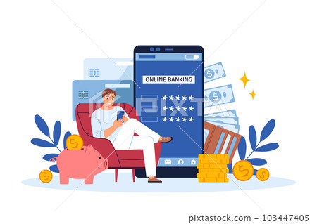 Online Banking Money Composition 103447405