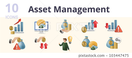 Asset management set. Creative icons: profit,...-插圖素材 [103447475] - PIXTA圖庫