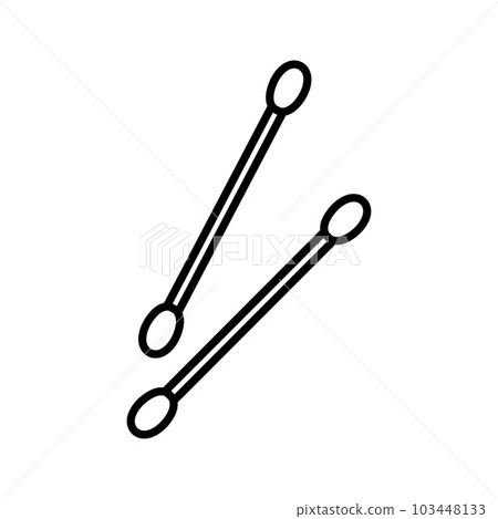 Ear sticks icon. Cotton swabs or cotton buds. 103448133