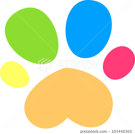 multi-colored animal footprints multi-colored animal footprints 103448303