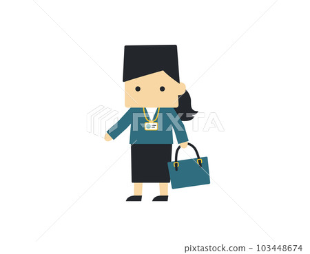 畸形的商務人士插畫女人 103448674