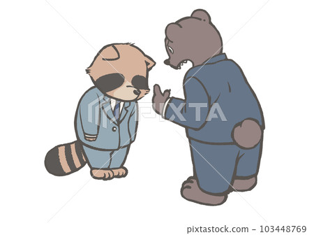A raccoon scolded by his boss A raccoon scolded by his boss 103448769