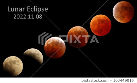 2022年11月8日月食銅色月亮顏色變化 2022年11月8日月食銅色月亮顏色變化 103449016