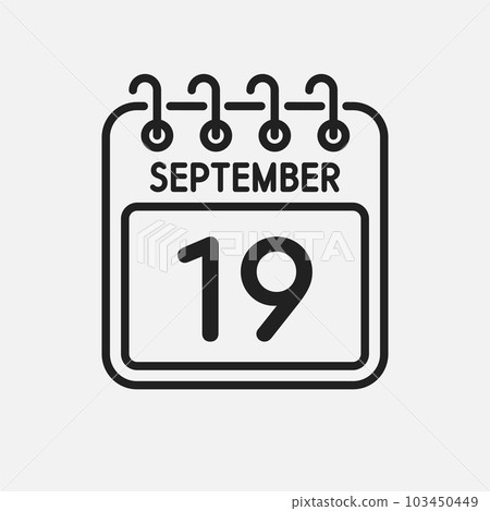 Icon page calendar day - 19 September Icon page calendar day - 19 September 103450449