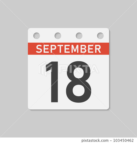 Icon page calendar day - 18 September Icon page calendar day - 18 September 103450462