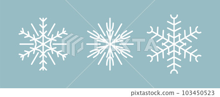 white christmas snowflake set banner isolated vector 103450523