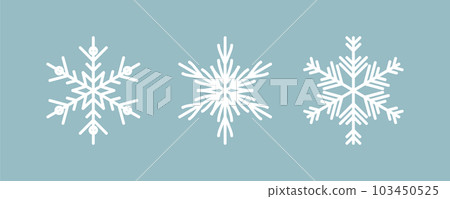white christmas snowflake set banner isolated vector 103450525