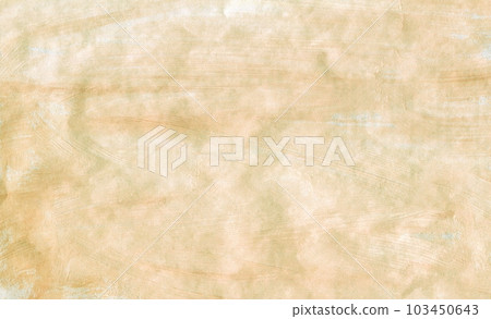 The painted leaf is Light Yellow with a gouache brush. Hand-drawn gouache Light Yellow abstract background. Texture of brush strokes. 103450643