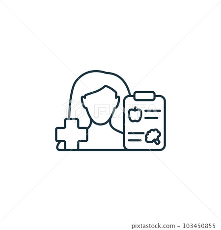 Nutritionist icon. Monochrome simple sign from medical speialist collection. Nutritionist icon for logo, templates, web design and infographics. 103450855
