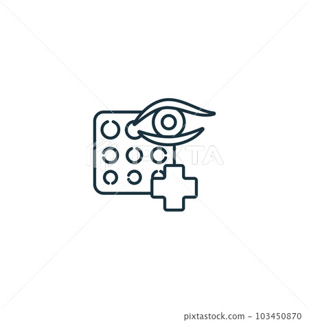 Ophtalmology icon. Monochrome simple sign from medical speialist collection. Ophtalmology icon for logo, templates, web design and infographics. 103450870