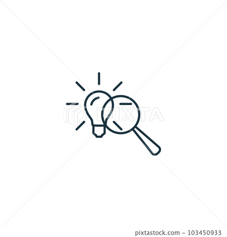 Search idea icon. Monochrome simple sign from idea collection. Search idea icon for logo, templates, web design and infographics. Search idea icon. Monochrome simple sign from idea collection. Search idea icon for logo, templates, web design and infographics. 103450933