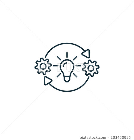 Idea generation icon. Monochrome simple sign from idea collection. Idea generation icon for logo, templates, web design and infographics. Idea generation icon. Monochrome simple sign from idea collection. Idea generation icon for logo, templates, web design and infographics. 103450935