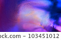 Blue dye spreads on lilac paint background. Blue colorful wave flow on shiny bright purple-pink ink abstract backdrop. Liquid motion art. Magenta-blue fluid splash flowing. Vivid texture. Neon artwork 103451012