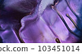Purple paint wave flow down. Amazing white-purple ink foam flowing background. Shiny ink mix background. Fluid backdrop. Acrylic move pattern texture. Dark pink liquid river color art 103451014