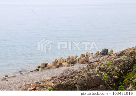 Concrete breakwaters at the coast of the Black sea. Protection for the shore structure against high waves 103451019